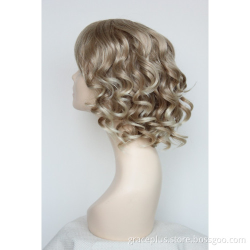 World best blonde short afro kinky curly synthetic hair wigs white women
